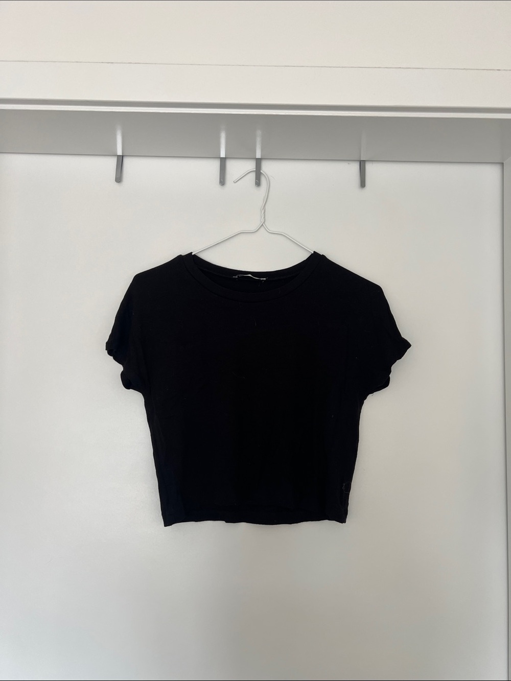 Zara Black Short Sleeve Crop Top